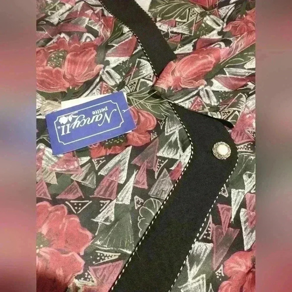 Vintage Nancy II Petite women's 18P floral blazer shoulder pads lightweight - Picture 5 of 8